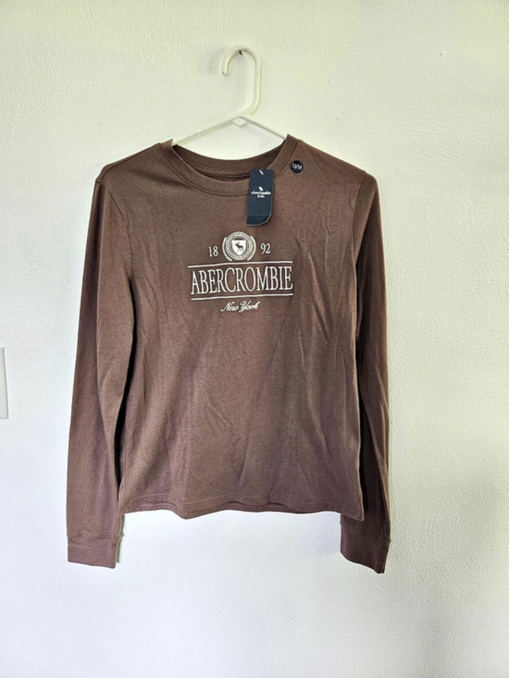 Abercrombie Kids Long-Sleeve Graphic Tee Brown Girls 13/14